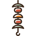 protein, meat, food, nutrition, Brochette, Barbecue Black icon