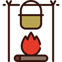 Flame, Bonfire, nature, western, campfire, Burn, Camping, Tools And Utensils, hot Black icon