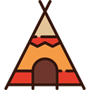 Tent, Native American, western, indian, Tepee, Indian Tent Black icon