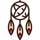Adornment, Ornamental, decoration, western, Native American, Dreamcatcher Black icon