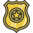 security, police, Badge, shield, signs DarkSlateGray icon