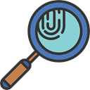 magnifying glass, Tools And Utensils, investigation, Loupe, Fingerprints, detective DarkSlateGray icon