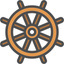 navigation, ship, Boat, sailing, helm, transport DarkSlateGray icon