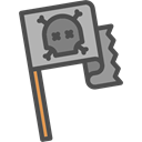 Piracy, Jolly Roger, sign, Bones, Maps And Flags, pirates Black icon