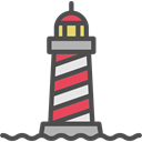navigation, Orientation, Lighthouse, buildings, Guide Black icon