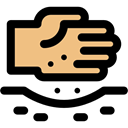 Hand, nature, Crops, Seeds, Farming, planting Black icon