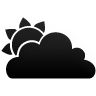 Black, partly, Cloudy Black icon