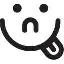 Face, happiness, Gestures, people, smiley, tongue, smile, Emoticon Black icon