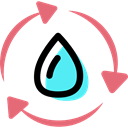 recycling, eco, cycle, water, nature Black icon