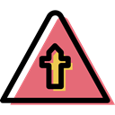 warning, signs, triangle, Crossroads, traffic sign, danger, Alert Black icon
