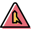 intersection, traffic sign, warning, signs, danger, triangle, Alert Black icon