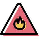 fire, triangle, danger, traffic sign, Alert, warning, signs Black icon