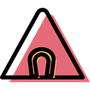 triangle, Alert, danger, traffic sign, Horseshoe, warning, signs Black icon