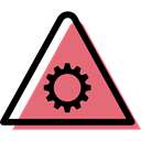 traffic sign, warning, signs, danger, Alert, settings, triangle Black icon