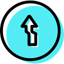 Circular, signs, ahead, Obligatory, traffic sign Turquoise icon