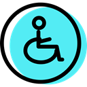 Obligatory, signs, traffic sign, handicap, Disabled, Circular Turquoise icon