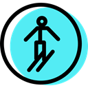 ski, traffic sign, Obligatory, Circular, signs Turquoise icon