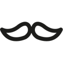 Mustache, hipster, Masculine, Costume, Facial Hair Black icon