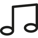musical, musical note, Quaver, music, music player Black icon
