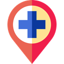 Maps And Flags, signs, map pointer, pin, Map Location, Map Point, hospital, placeholder Black icon