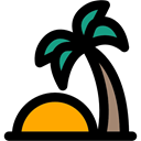 Oasis, tropical, Palm Tree, nature, Island, Desert Black icon
