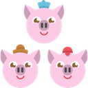 Three Piglets, Animals, Characters, Fairy Tale, legend, Fantasy, Pigs, Avatar, Folklore MistyRose icon