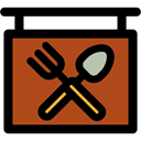 spoon, Plate, Cutlery, food, Dish, Restaurant, signs, Knife, Fork Sienna icon