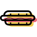junk food, Fast food, Sausage, Hot Dog, food Black icon