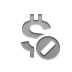 Dollar, sign, cancel, Currency DarkGray icon