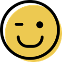 Face, wink, feelings, people, interface, Emotion, smiley, Emoticon, smiling SandyBrown icon