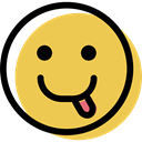 interface, feelings, Emotion, Face, smiley, smiling, Emoticon, people, tongue SandyBrown icon