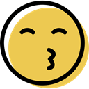people, interface, Emotion, kiss, Emoticon, Face, smiley, feelings, smiling SandyBrown icon