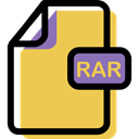 Multimedia, document, Rar, Format, Archive, File SandyBrown icon