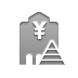 Bank, yen, pyramid Gray icon