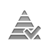 checkmark, pyramid Gray icon