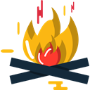 Burn, Flame, Bonfire, Camping, nature, hot, campfire Black icon