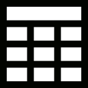 Multimedia, Squares, Grid, shapes, Format, interface, writing, Cells Black icon