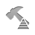 pyramid, hammer, technical Gray icon