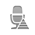 Microphone, pyramid, radio Gray icon