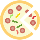 junk food, Restaurants, Restaurant, food, Fast food, Pizza, Italian Food, Pizzas LightGoldenrodYellow icon