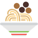 food, Healthy Food, Italian Food, Pasta, Meatballs, Spaghetti Black icon