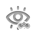 red, Eye, Binoculars Gray icon