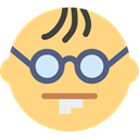 interface, Freak, Glasses, geek, nerd, Emoticon Khaki icon