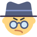 interface, Glasses, Emoticon, thug, bully, hat DimGray icon
