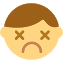 head, interface, people, Emoticon, Dead, Face Khaki icon