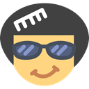Afro, Glasses, hair, interface, Face, Emoticon, Hair Brush DarkSlateGray icon