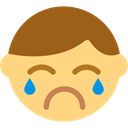 Cry, interface, Weep, Emoticon, Gestures, sad, Crying, sadness Khaki icon