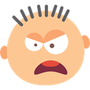 Yelling, emoticons, feelings, baby, people, Emoticon, interface, Heads, faces NavajoWhite icon