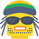 Glasses, Emoticon, interface, happy, Jamaican, Lego, Smoked Gold icon