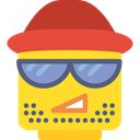 Facial Hair, smile, emoticons, Heads, Lego, faces, hipster, people, interface, Beard, feelings Gold icon